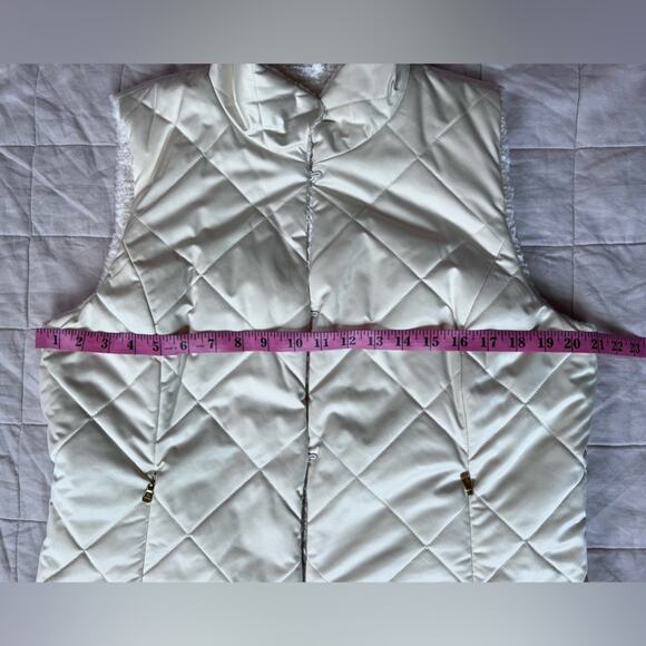 Lauren Ralph Lauren Ivory Reversible Faux Fur/Quilted Vest - XL - Picture 8 of 14